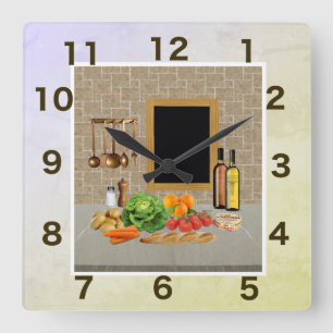 quadratische Küche der Uhr