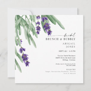 Quadratische Lavendel-Hochzeitsbrunch- und Sprudel Einladung