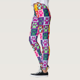 Quadratische Pfotenabdrücke Leggings