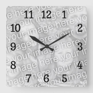 Quadratische Uhr-Schablone Wanduhr
