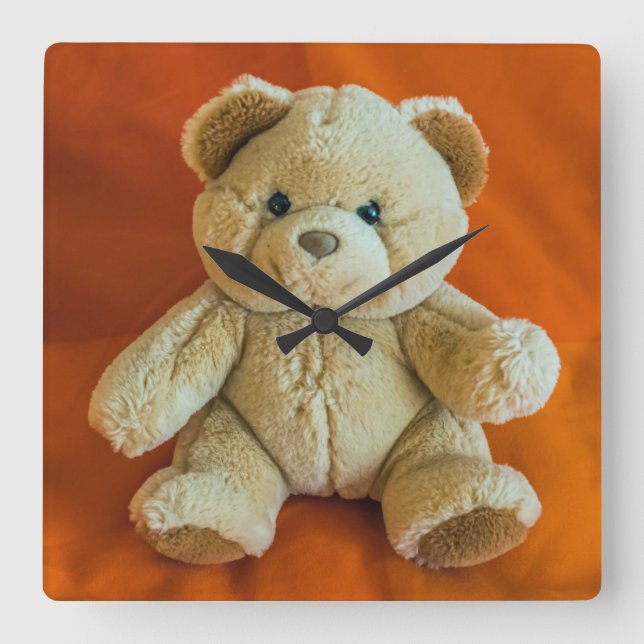 Quadratische Wanduhr des Teddybären (Vorderseite)