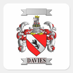 Quadratischer Aufkleber Davies Familienname und Sc
