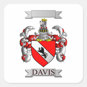 Quadratischer Aufkleber Davis Familienname und Wap