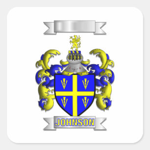 Quadratischer Aufkleber Familienname Johnson und S