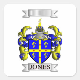 Quadratischer Aufkleber Familienname Jones und Sch