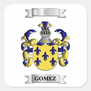 Quadratischer Aufkleber Gomez Nachname und Schild