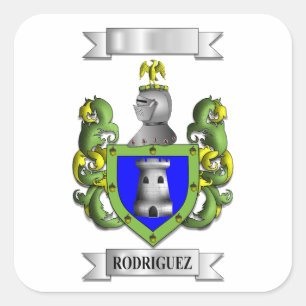 Quadratischer Aufkleber Rodriguez Nachname und Sch