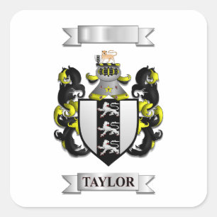 Quadratischer Aufkleber Taylor Familienname und Sc