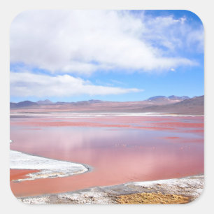 Quadratischer Aufkleber von Laguna Colorada in