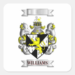 Quadratischer Aufkleber Williams Familienname und