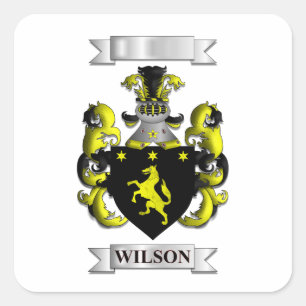 Quadratischer Aufkleber Wilson Familienname und Sc