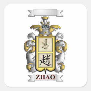 Quadratischer Aufkleber Zhao Nachname und Schild