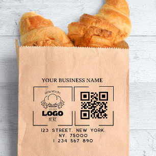 Quadratischer benutzerdefinierter Geschäftslogo-QR Gummistempel