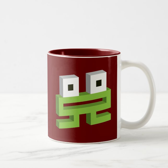 Quadratischer Frosch Zweifarbige Tasse (Rechts)