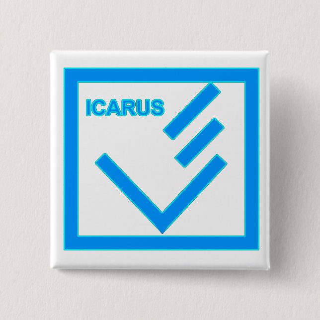 quadratischer Knopf Button (Vorderseite)