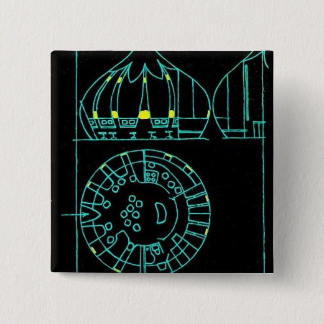 Quadratischer Knopf Button (Vorderseite)