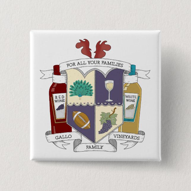 Quadratischer Knopf Button (Vorderseite)