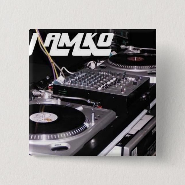 Quadratischer Knopf Button (Vorderseite)