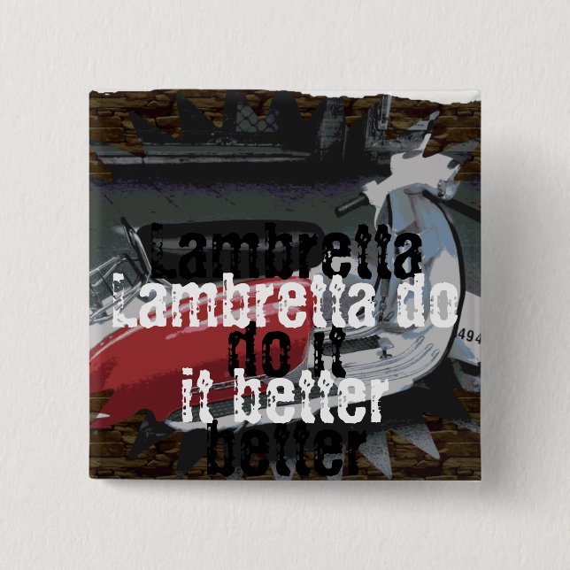 Quadratischer Knopf Button (Vorderseite)