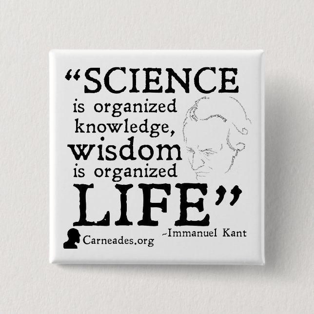 Quadratischer Knopf Immanuel Kants Button (Vorderseite)