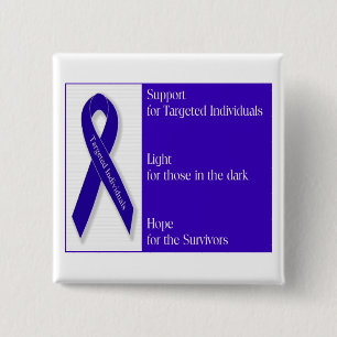 Quadratischer Knopf mit Indigo-Band-Logo Button