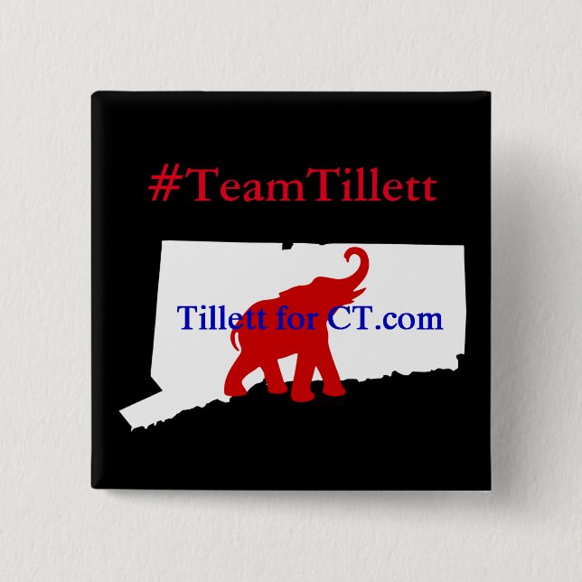 Quadratischer Knopf #TeamTillett Logo CT Button (Vorderseite)