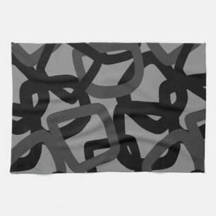 Quadratischer Knoten Jet Black Charcoal Grau Geschirrtuch