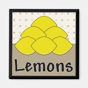 Quadratischer Magnet der Zitronen-Reihen-4