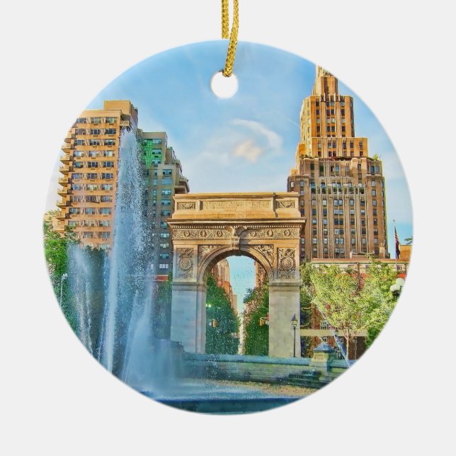 Quadratischer Park Washingtons, NYC Keramikornament (Vorne)