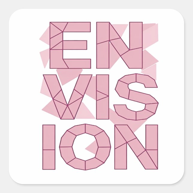 Quadratischer Pink ENVISION Sticker Grafik (Vorderseite)