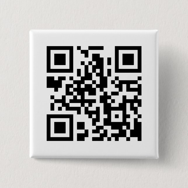 Quadratischer QR Code-Knopf Button (Vorderseite)