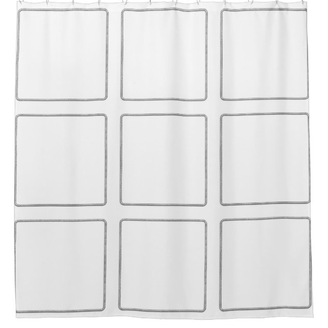 Quadratischer Rahmen Silber + Ihre Ideen Duschvorhang (Vorderseite)