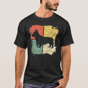 Quadratischer Retro-Corgi-Besitzer Hund Welsh Corg T-Shirt