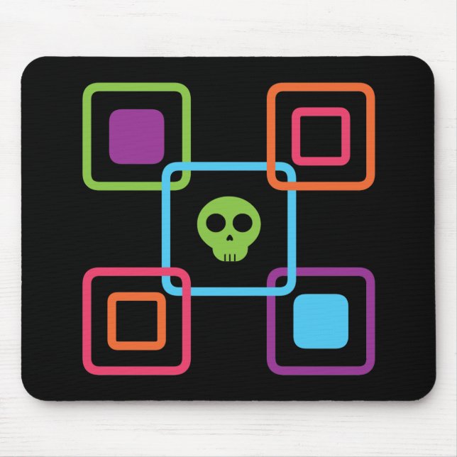 Quadratischer Schädel Mousepad (Vorne)