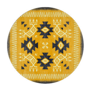 Quadratischer Schal, Paisley-Blumenbatik. Schneidebrett