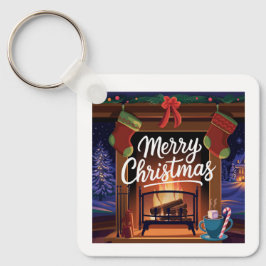 Quadratischer Schlüsselanhänger aus Metall