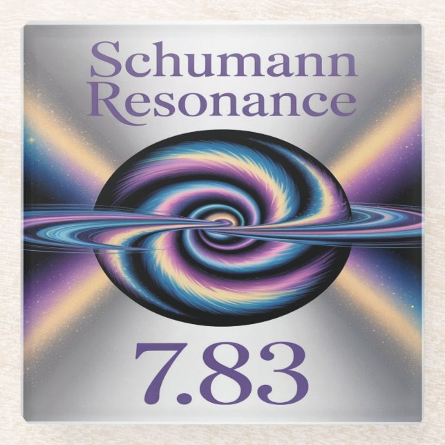 Quadratischer Schumann-Resonanz-Glasuntersetzer Glasuntersetzer (Vorderseite)