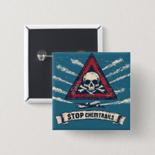 Quadratischer Stop-Chemtrails-Button Button