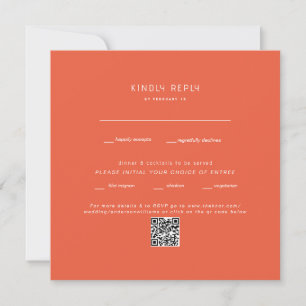 Quadratischer Tangerine-Hochzeits-QR-Code-RSVP