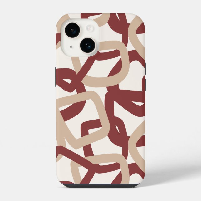 Quadratischer Tangle Mocha Berry iPhone Hülle (Rückseite)