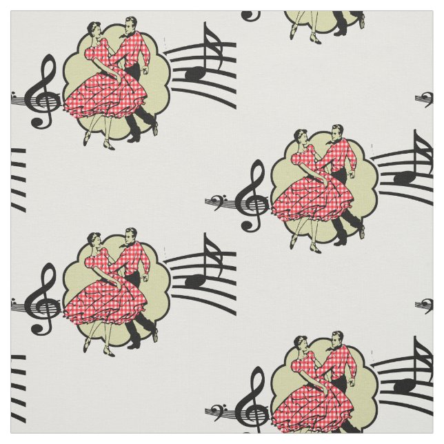 Quadratischer Tanz-Paar-rote Stoff (Muster)