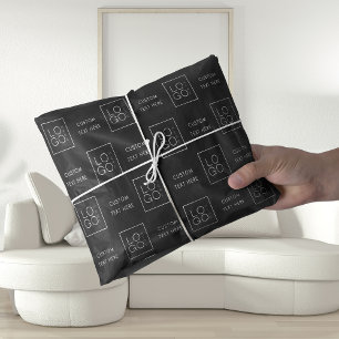 Quadratischer Text für benutzerdefiniertes Firmenl Seidenpapier
