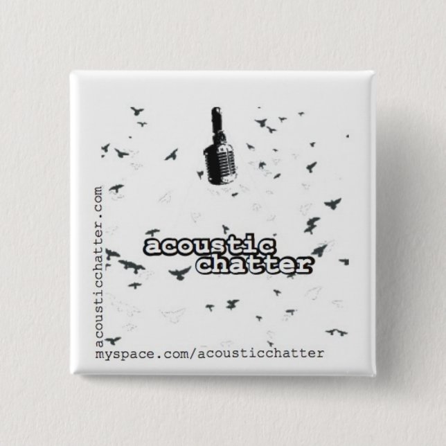 Quadratisches akustisches Geschnatter Button (Vorderseite)