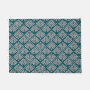 Quadratisches Blatt-Muster-aquamarine neutrale Fußmatte