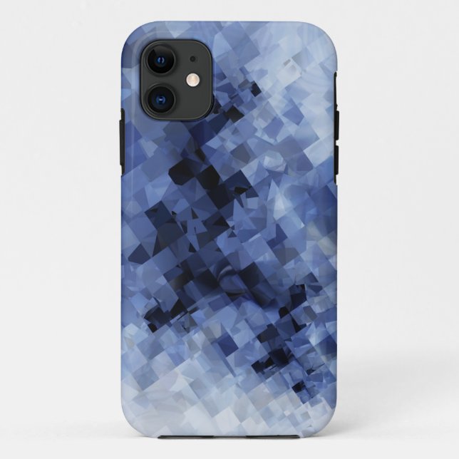 Quadratisches Blau Case-Mate iPhone Hülle (Rückseite)