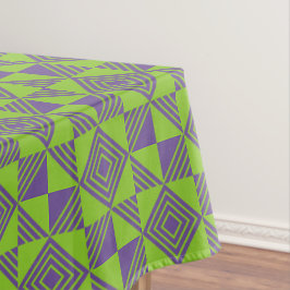 Quadratisches Dreieck Geometrisches grünes Lila Mu Tischdecke