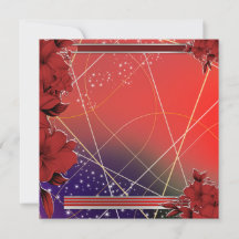 Quadratisches flaches rotes Blumenmuster