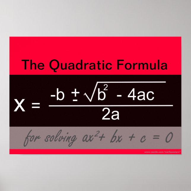 Quadratisches Formel-Math-Poster Poster (Vorne)