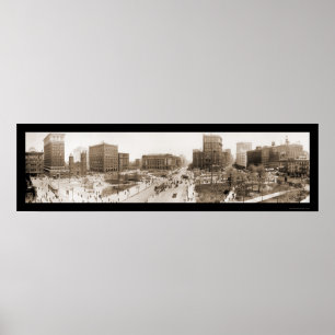 Quadratisches Foto 1912 Clevelands, OH- Poster