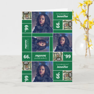 Quadratisches Foto Abschlussjahrgang Grün Karte